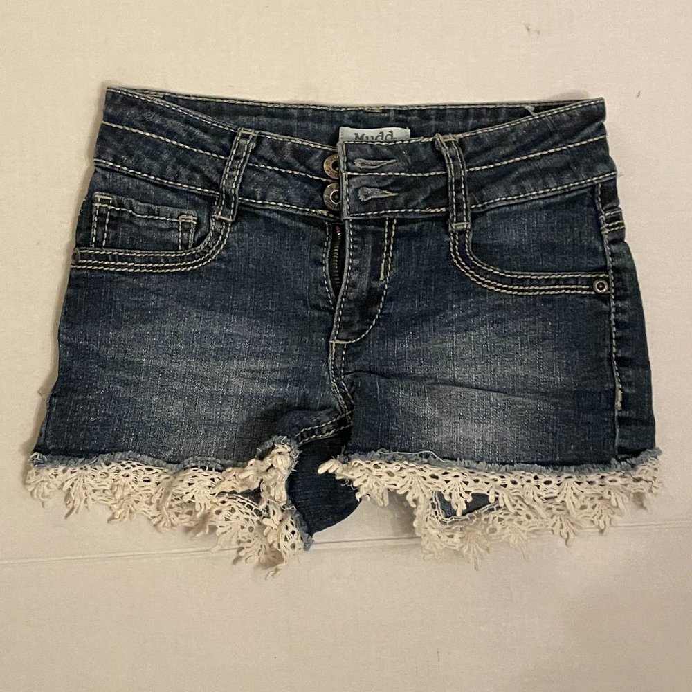 Mudd jean shorts crochet lace hem
